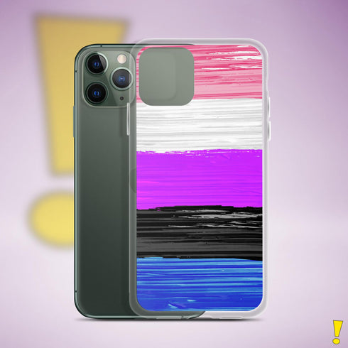 Genderfluid Pride Flag Paint Strokes Clear Case for iPhone®