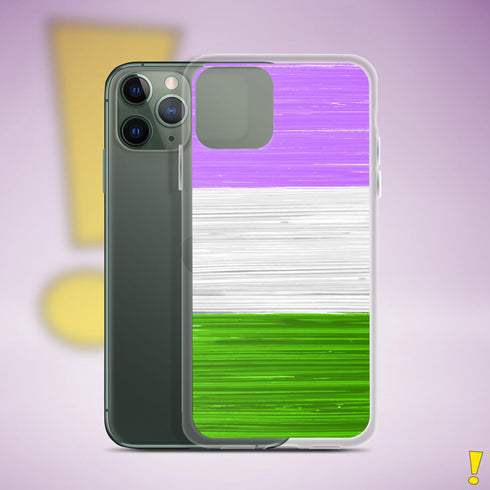Genderqueer Pride Flag Paint Strokes Clear Case for iPhone®