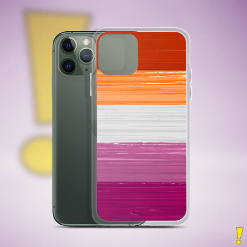 Lesbian Pride Flag Paint Strokes Clear Case for iPhone®