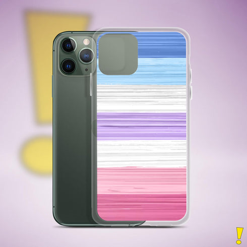 Bigender Pride Flag Brush Strokes Clear Case for iPhone®