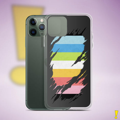 Queer Pride Flag Ripped Reveal Clear Case for iPhone®