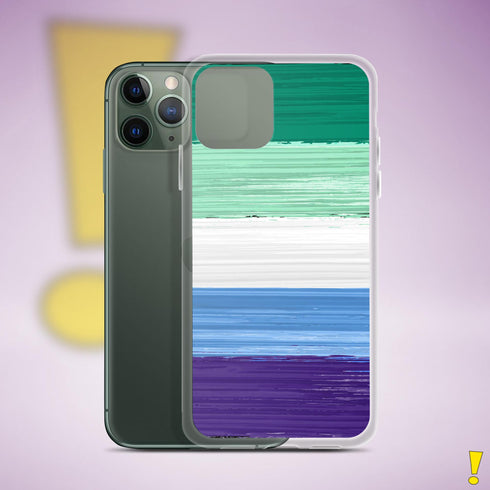 Gay Male Pride Flag Brush Strokes Clear Case for iPhone®