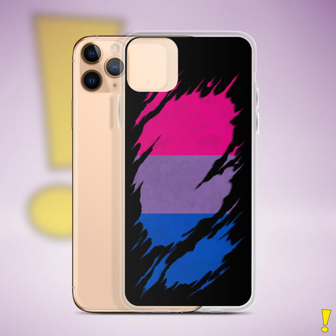 Bisexual Pride Flag Ripped Reveal Clear Case for iPhone®
