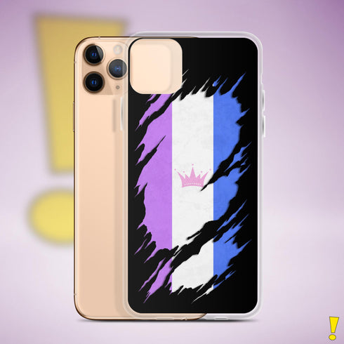 Drag Pride Flag Ripped Reveal Clear Case for iPhone®