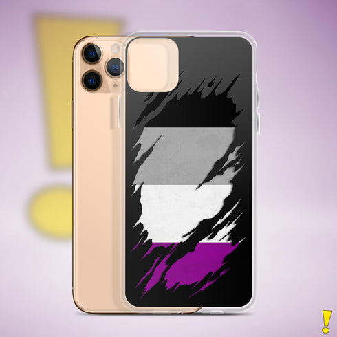 Asexual Pride Flag Ripped Reveal Clear Case for iPhone®