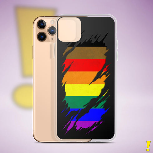 LGBTQ Philly Pride Flag Ripped Reveal Clear Case for iPhone®