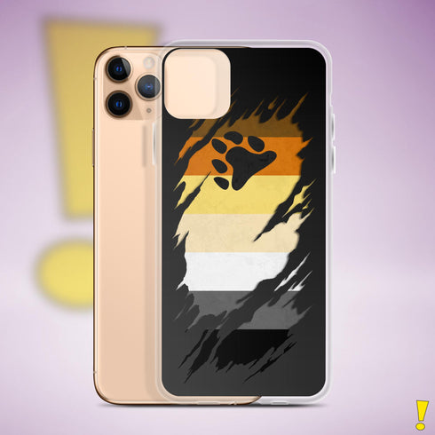 Bear Pride Flag Ripped Reveal Clear Case for iPhone®