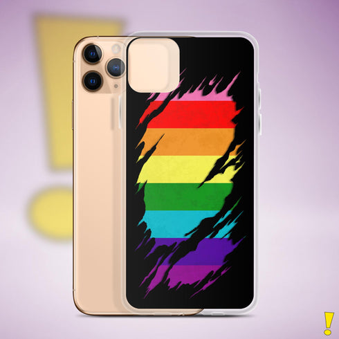 Original LGBTQ Pride Flag Ripped Reveal Clear Case for iPhone®