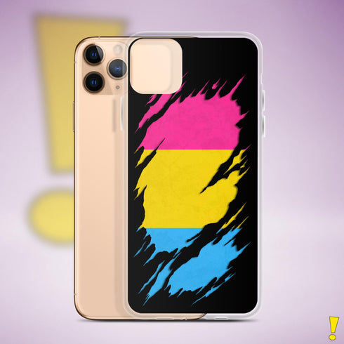 Pansexual Pride Flag Ripped Reveal Clear Case for iPhone®