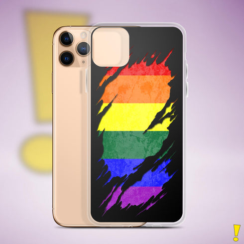 LGBTQ Rainbow Pride Flag Ripped Reveal Clear Case for iPhone®