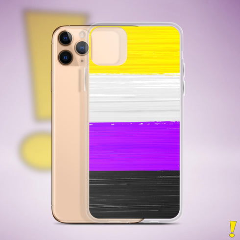 Nonbinary Pride Flag Paint Strokes Clear Case for iPhone®