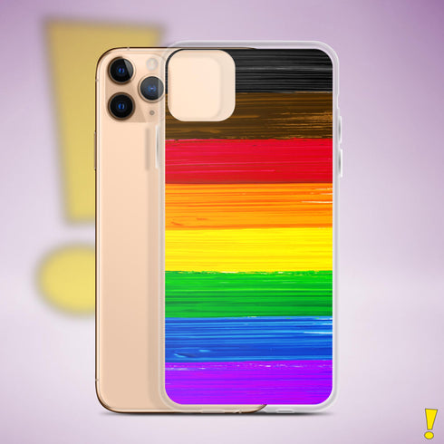LGBTQ Philly Pride Flag Paint Strokes Clear Case for iPhone®