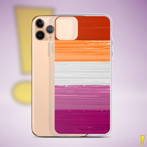 Lesbian Pride Flag Paint Strokes Clear Case for iPhone®