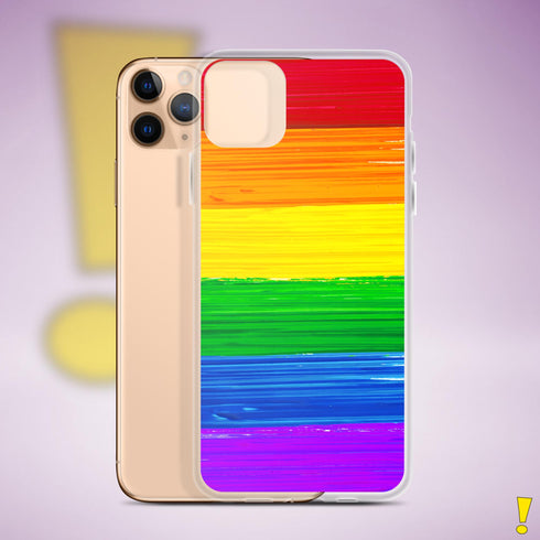 LGBTQ Rainbow Pride Flag Paint Strokes Clear Case for iPhone®