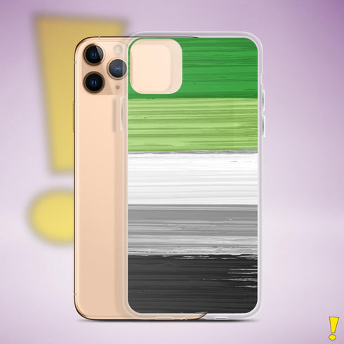 Aromantic Pride Flag Brush Strokes Clear Case for iPhone®