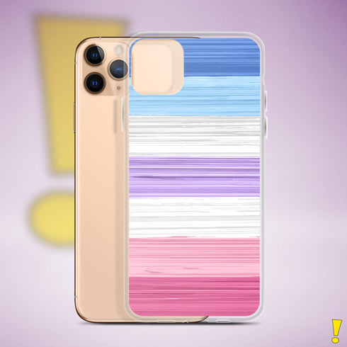 Bigender Pride Flag Brush Strokes Clear Case for iPhone®