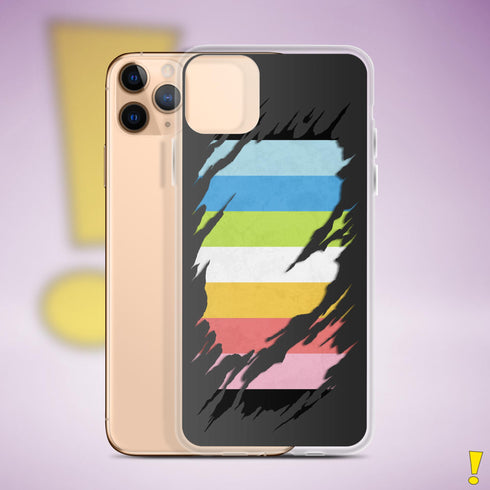 Queer Pride Flag Ripped Reveal Clear Case for iPhone®