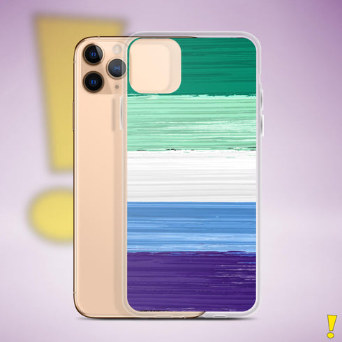 Gay Male Pride Flag Brush Strokes Clear Case for iPhone®