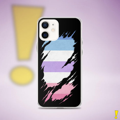 Bigender Pride Flag Ripped Reveal Clear Case for iPhone®