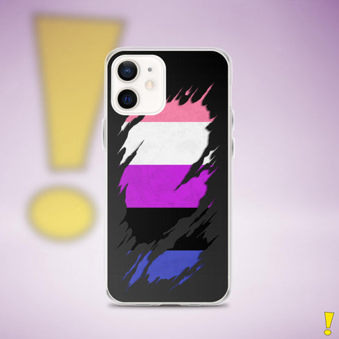 Genderfluid Pride Flag Ripped Reveal Clear Case for iPhone®