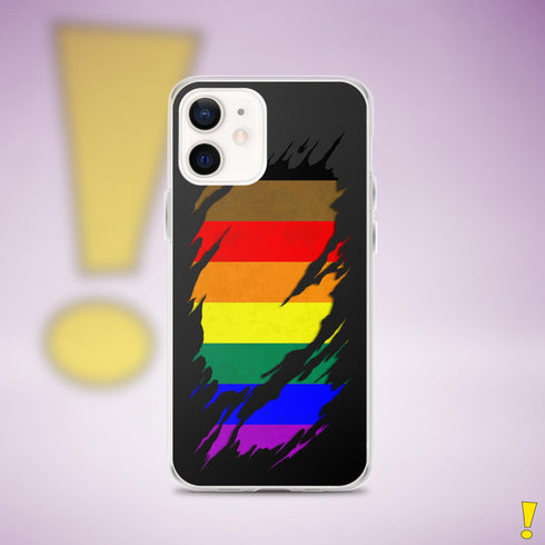 LGBTQ Philly Pride Flag Ripped Reveal Clear Case for iPhone®