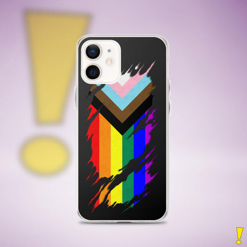 LGBTQ Progress Pride Flag Ripped Reveal Clear Case for iPhone®