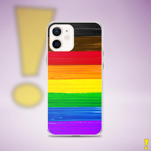 LGBTQ Philly Pride Flag Paint Strokes Clear Case for iPhone®