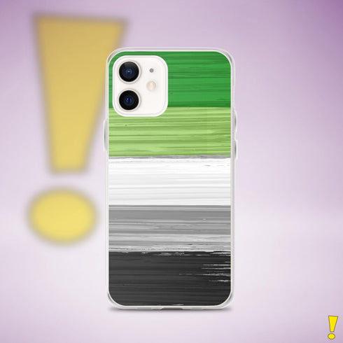 Aromantic Pride Flag Brush Strokes Clear Case for iPhone®
