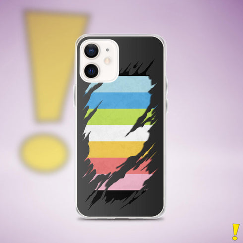 Queer Pride Flag Ripped Reveal Clear Case for iPhone®