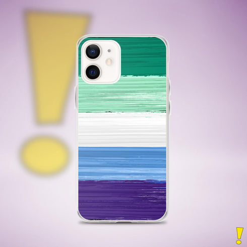 Gay Male Pride Flag Brush Strokes Clear Case for iPhone®