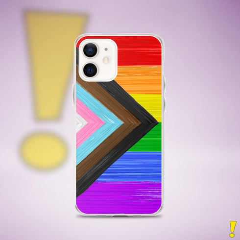 LGBTQ Progress Pride Flag Brush Strokes Clear Case for iPhone®