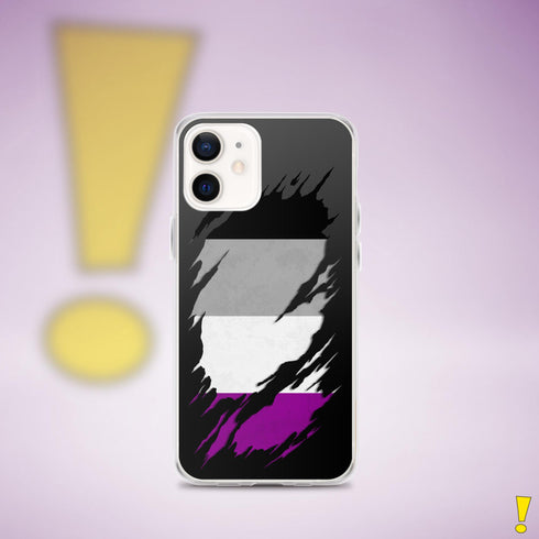 Asexual Pride Flag Ripped Reveal Clear Case for iPhone®
