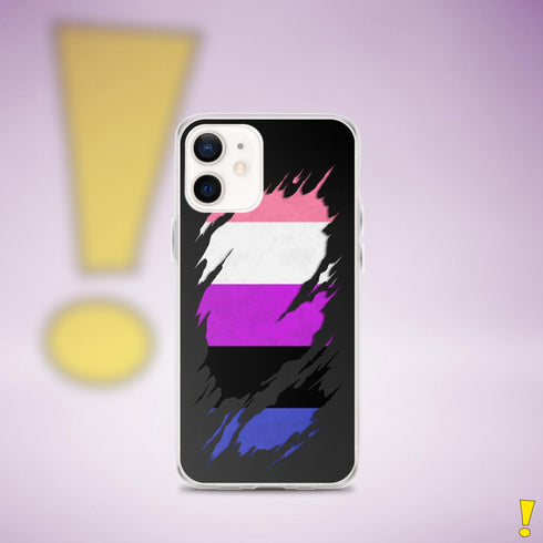 Genderfluid Pride Flag Ripped Reveal Clear Case for iPhone®
