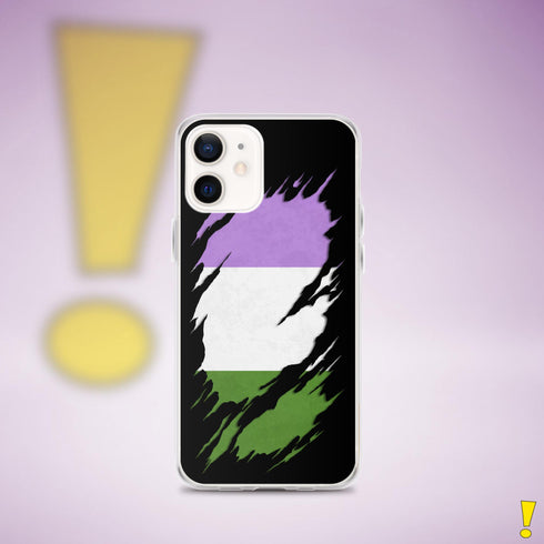 Genderqueer Pride Flag Ripped Reveal Clear Case for iPhone®