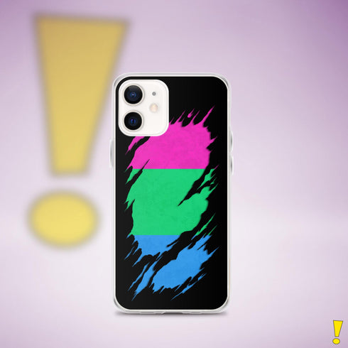 Polysexual Pride Flag Ripped Reveal Clear Case for iPhone®