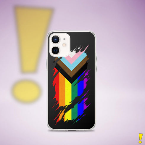 LGBTQ Progress Pride Flag Ripped Reveal Clear Case for iPhone®