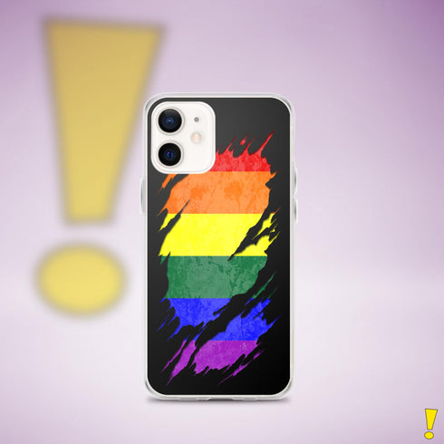 LGBTQ Rainbow Pride Flag Ripped Reveal Clear Case for iPhone®