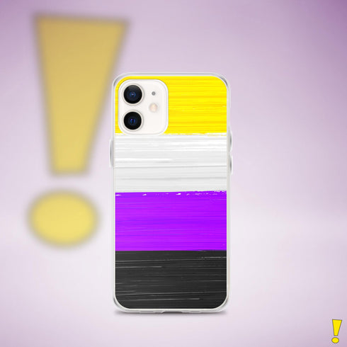Nonbinary Pride Flag Paint Strokes Clear Case for iPhone®