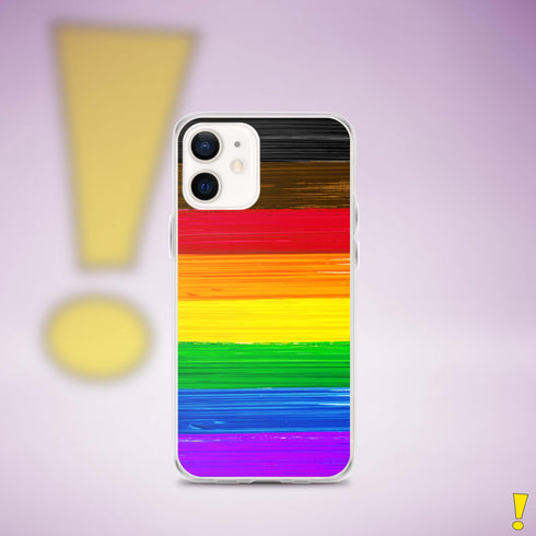 LGBTQ Philly Pride Flag Paint Strokes Clear Case for iPhone®
