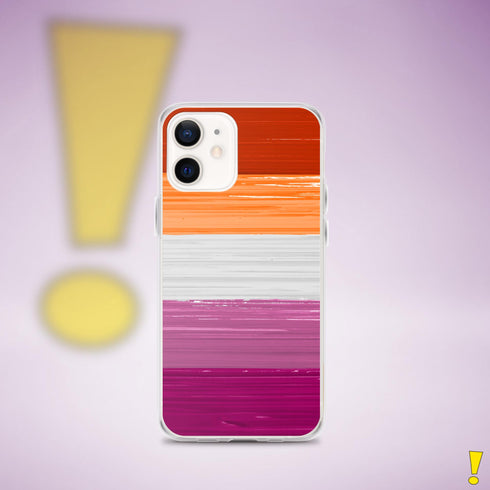 Lesbian Pride Flag Paint Strokes Clear Case for iPhone®
