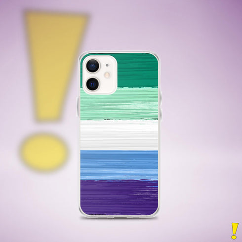 Gay Male Pride Flag Brush Strokes Clear Case for iPhone®