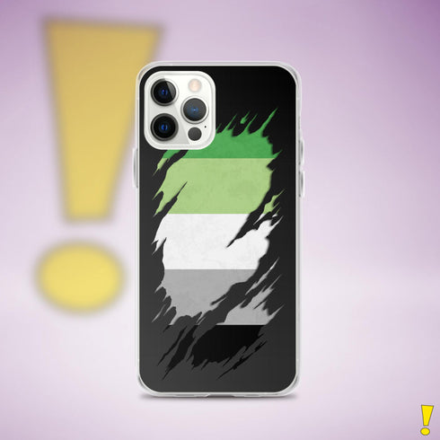 Aromantic Pride Flag Ripped Reveal Clear Case for iPhone®