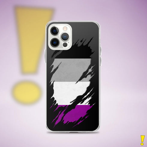 Asexual Pride Flag Ripped Reveal Clear Case for iPhone®