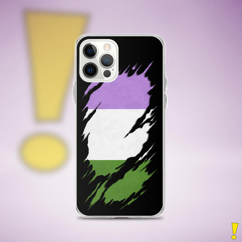 Genderqueer Pride Flag Ripped Reveal Clear Case for iPhone®