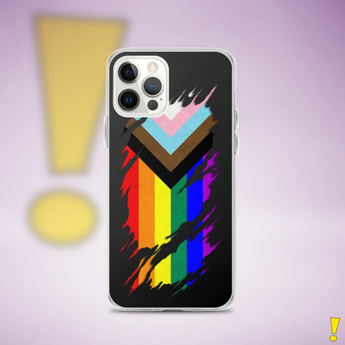 LGBTQ Progress Pride Flag Ripped Reveal Clear Case for iPhone®