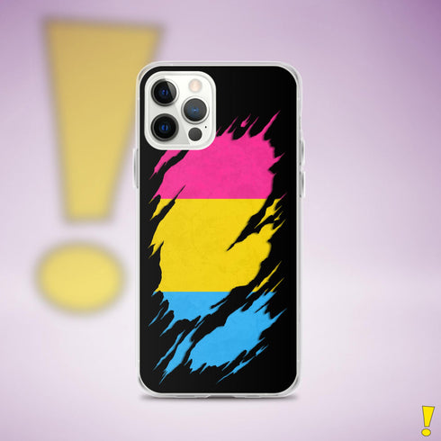 Pansexual Pride Flag Ripped Reveal Clear Case for iPhone®