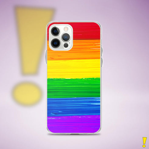 LGBTQ Rainbow Pride Flag Paint Strokes Clear Case for iPhone®