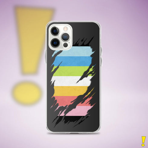 Queer Pride Flag Ripped Reveal Clear Case for iPhone®