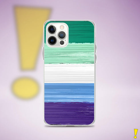 Gay Male Pride Flag Brush Strokes Clear Case for iPhone®