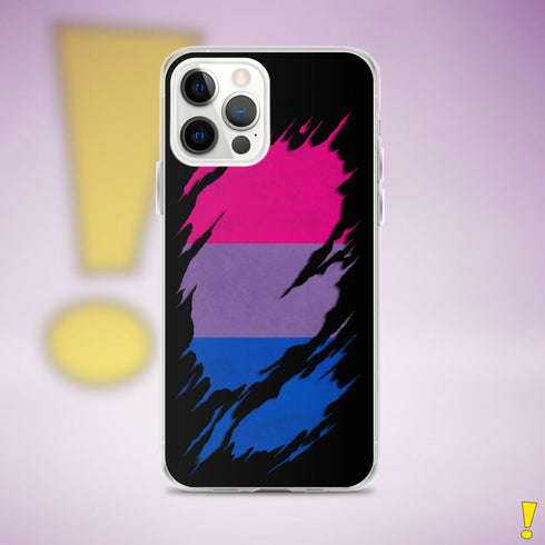 Bisexual Pride Flag Ripped Reveal Clear Case for iPhone®